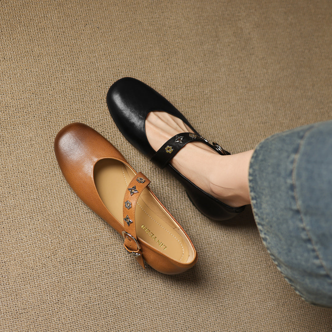 Zorie Genuine Leather Flats