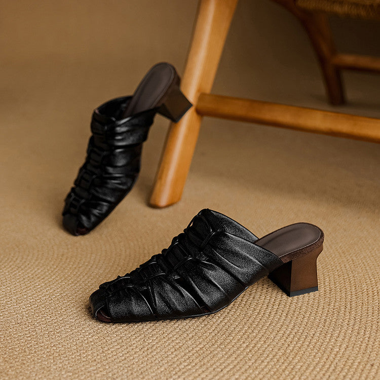 Relya Genuine Leather Mules