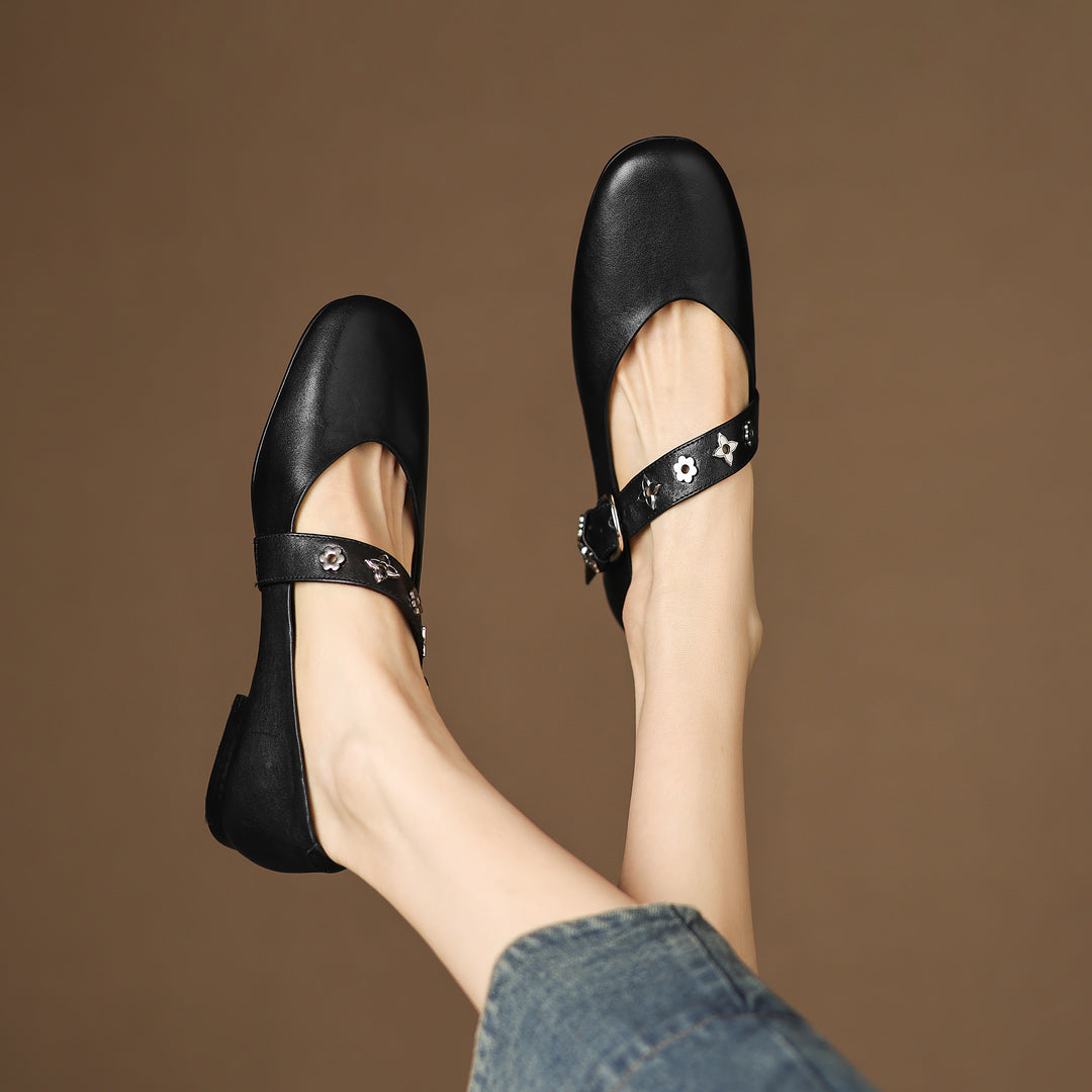 Zorie Genuine Leather Flats