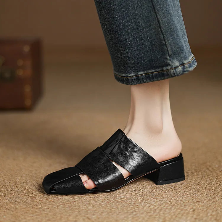 Daran Genuine Leather Mules