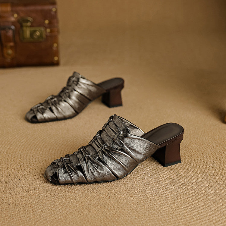 Relya Genuine Leather Mules