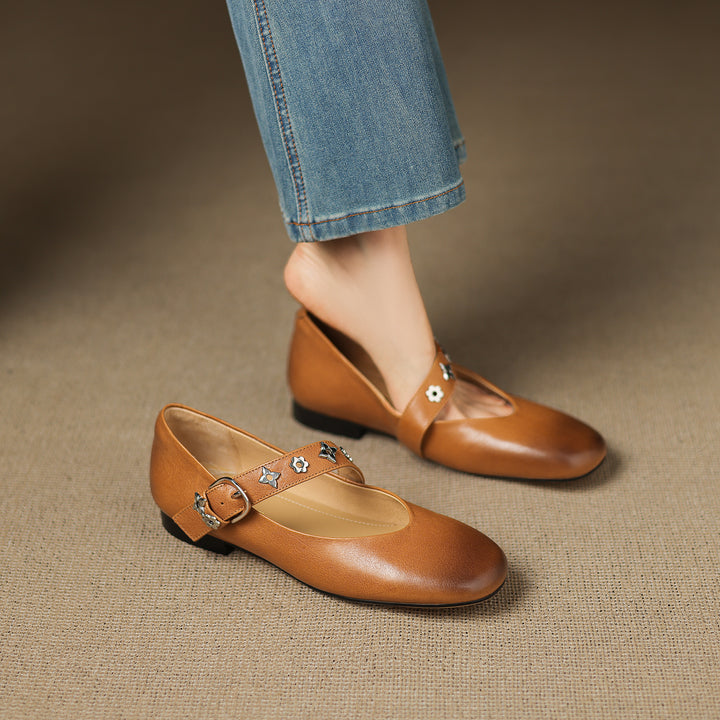 Zorie Genuine Leather Flats