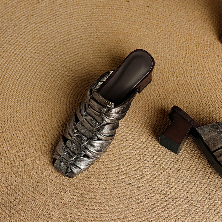 Relya Genuine Leather Mules