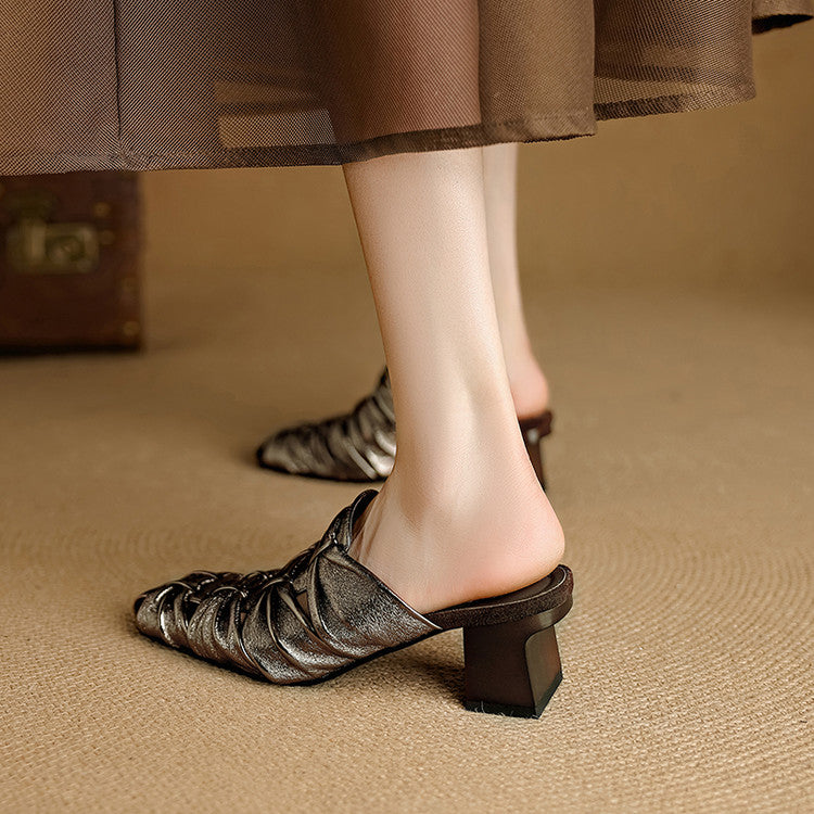 Relya Genuine Leather Mules