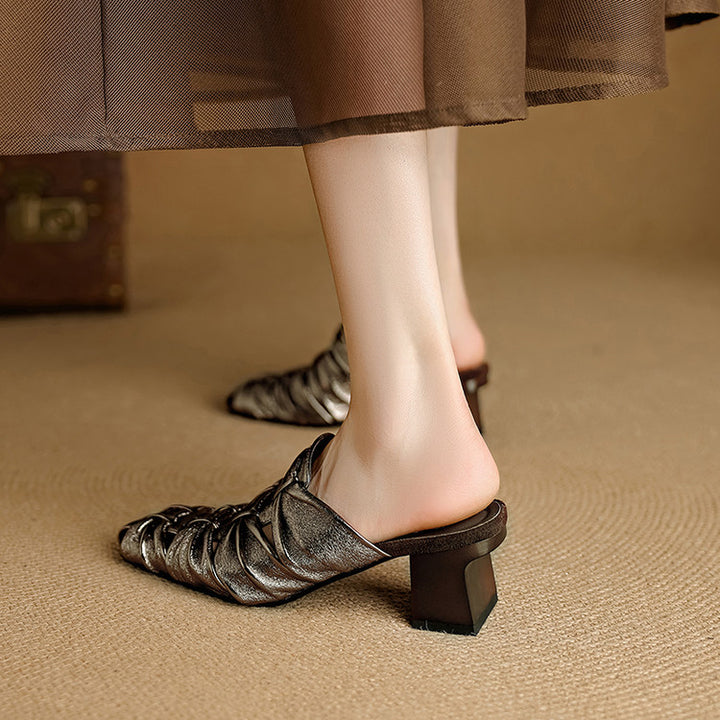 Relya Genuine Leather Mules