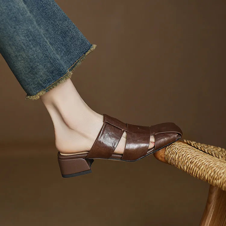 Daran Genuine Leather Mules