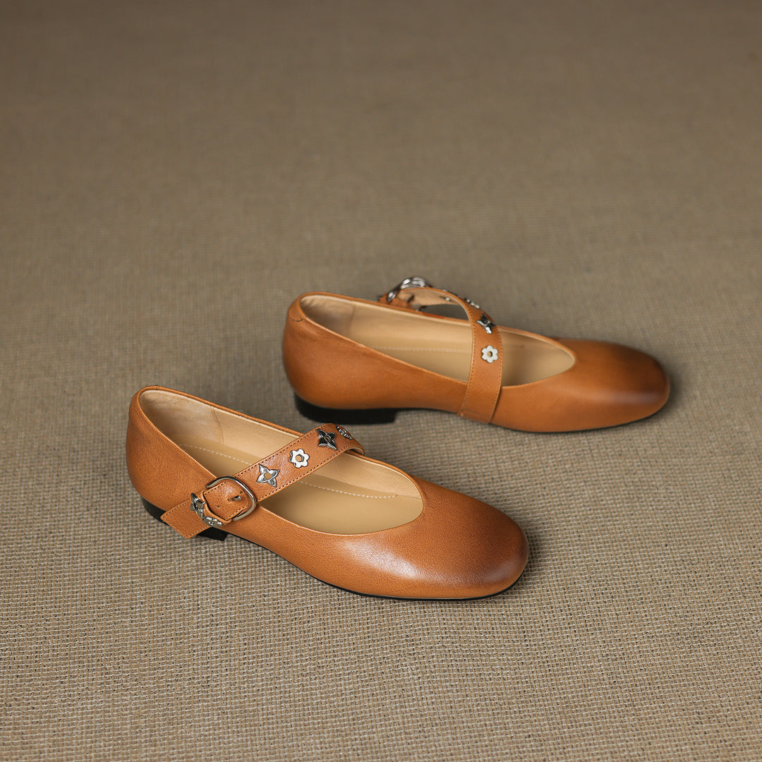 Zorie Genuine Leather Flats