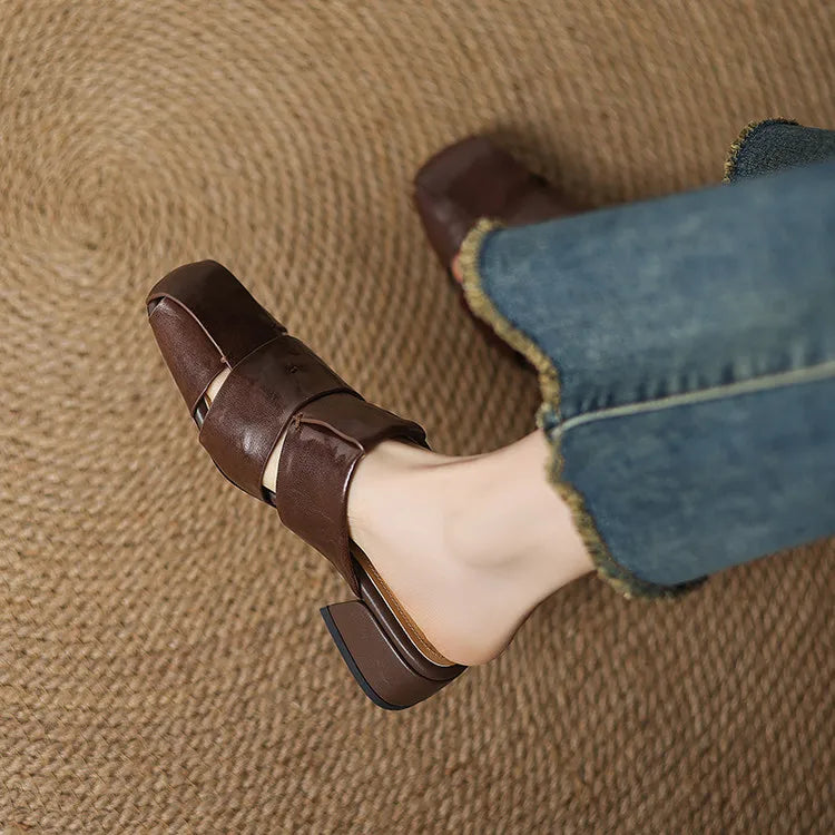 Daran Genuine Leather Mules