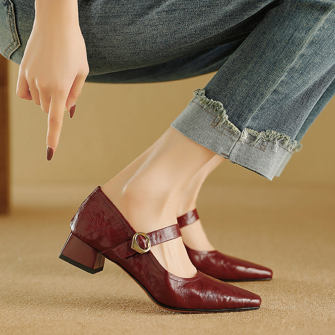 Nyssa Genuine Leather Heels