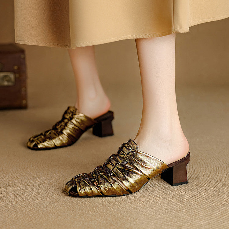 Relya Genuine Leather Mules
