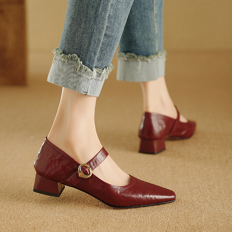 Nyssa Genuine Leather Heels
