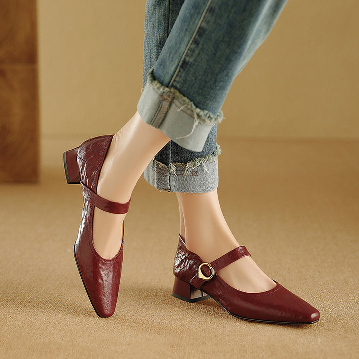 Nyssa Genuine Leather Heels
