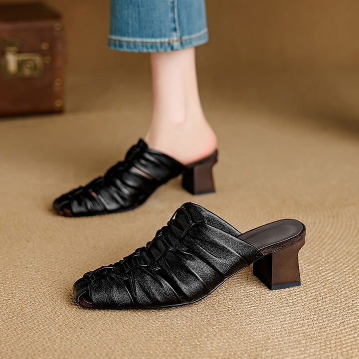 Relya Genuine Leather Mules