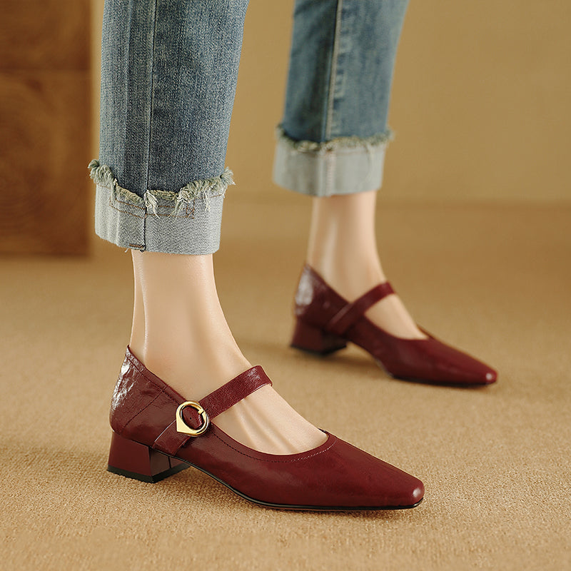 Nyssa Genuine Leather Heels