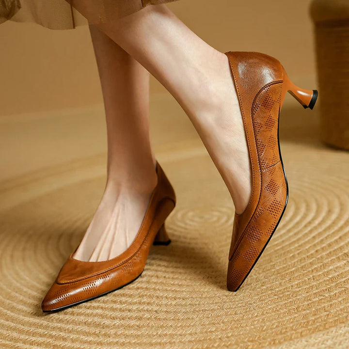 Elise Genuine Leather Heels