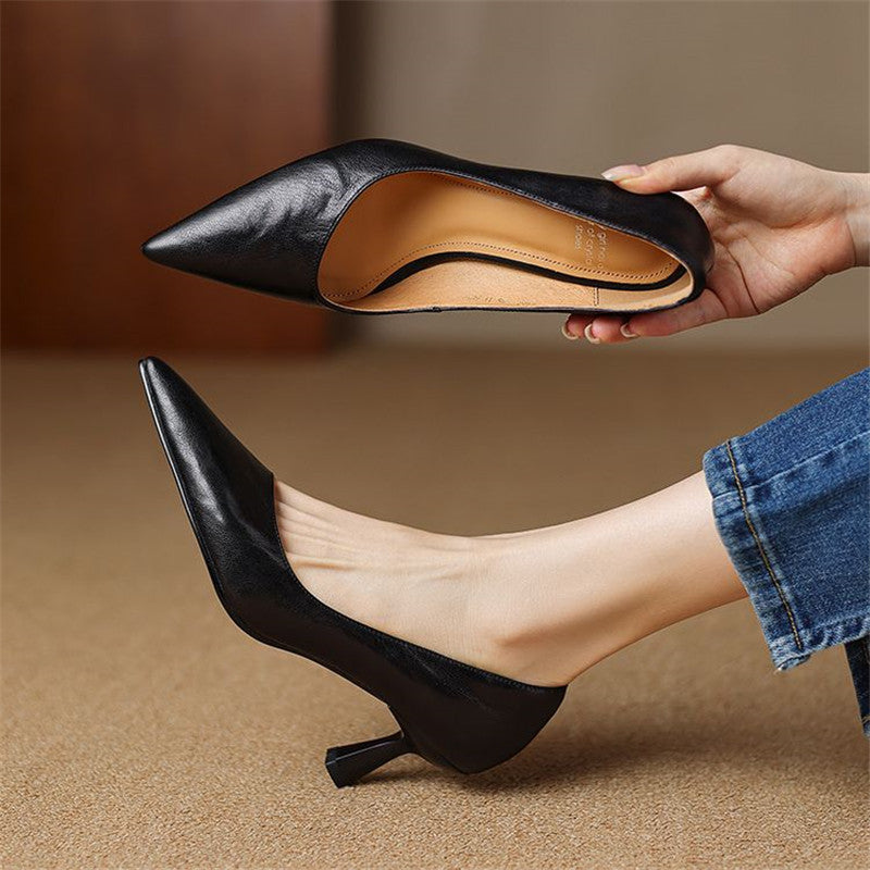 Brea Genuine Leather Heels