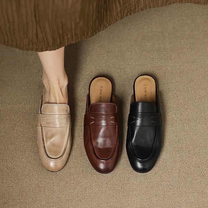 Lilou Genuine Leather Mules