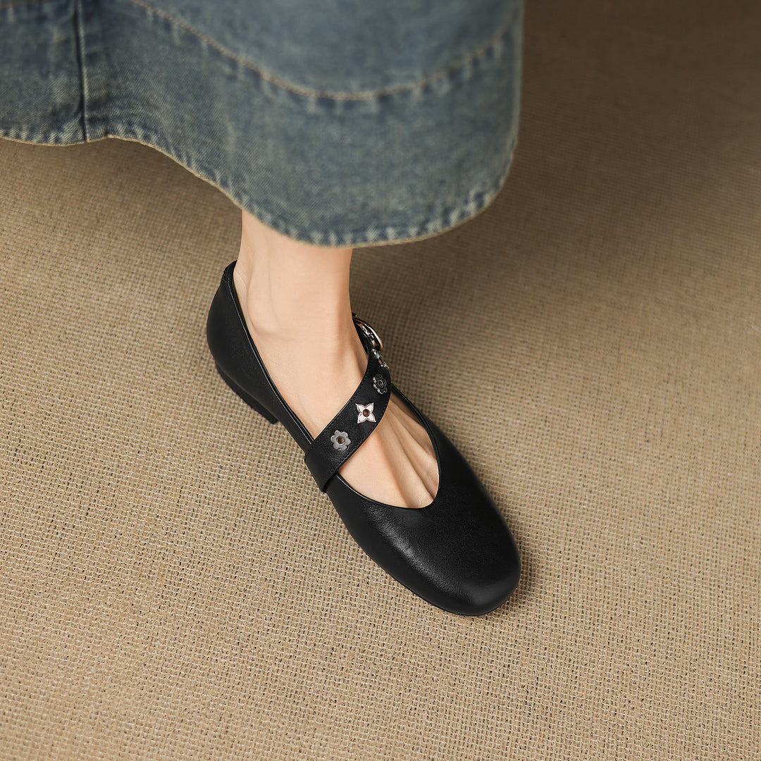 Zorie Genuine Leather Flats