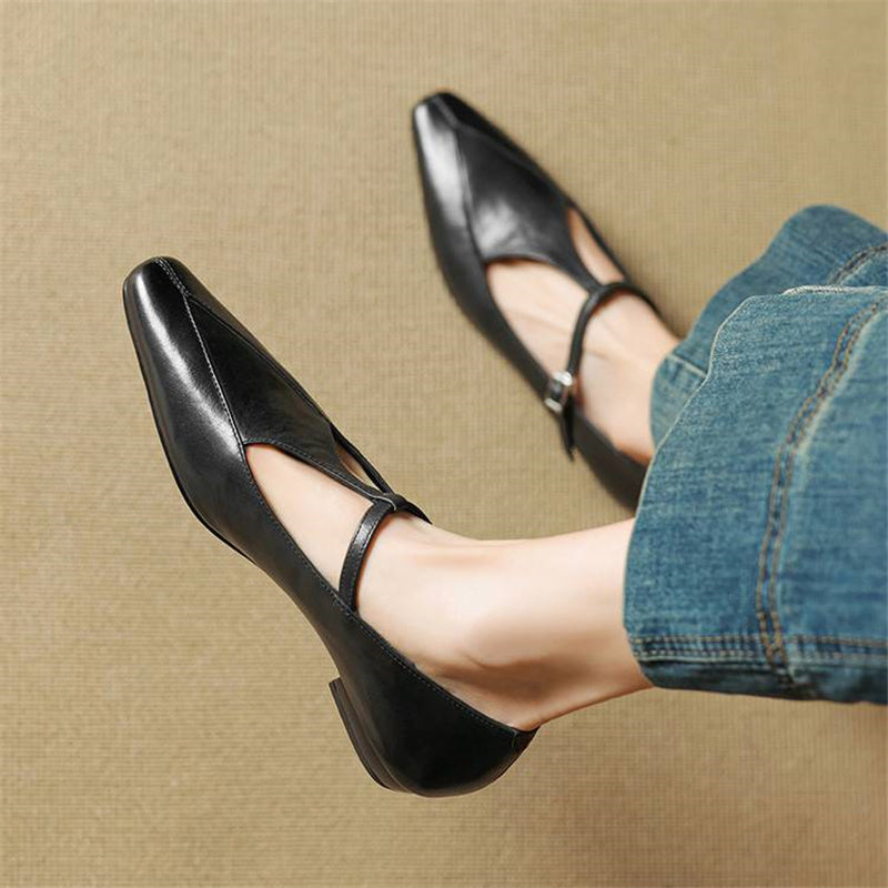 Rena Genuine Leather Heels