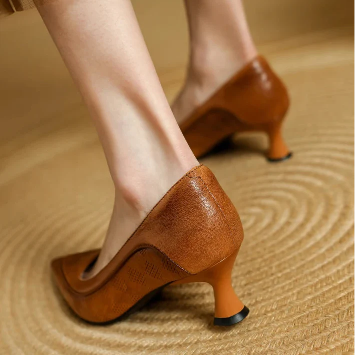 Elise Genuine Leather Heels