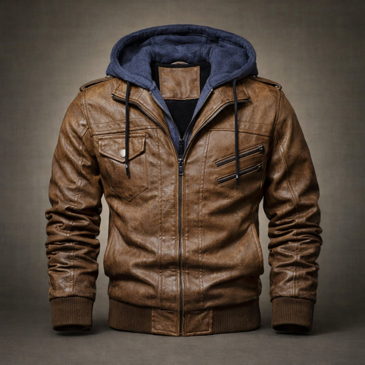 Cedro Hooded Leather Jacket