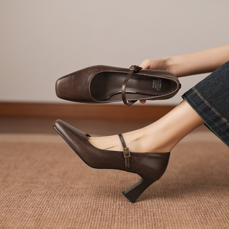 Amor Genuine Leather Heels