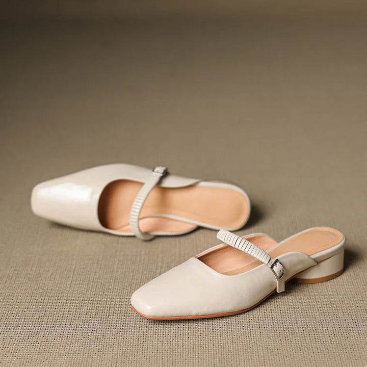 Devia Genuine Leather Mary Jane Mules