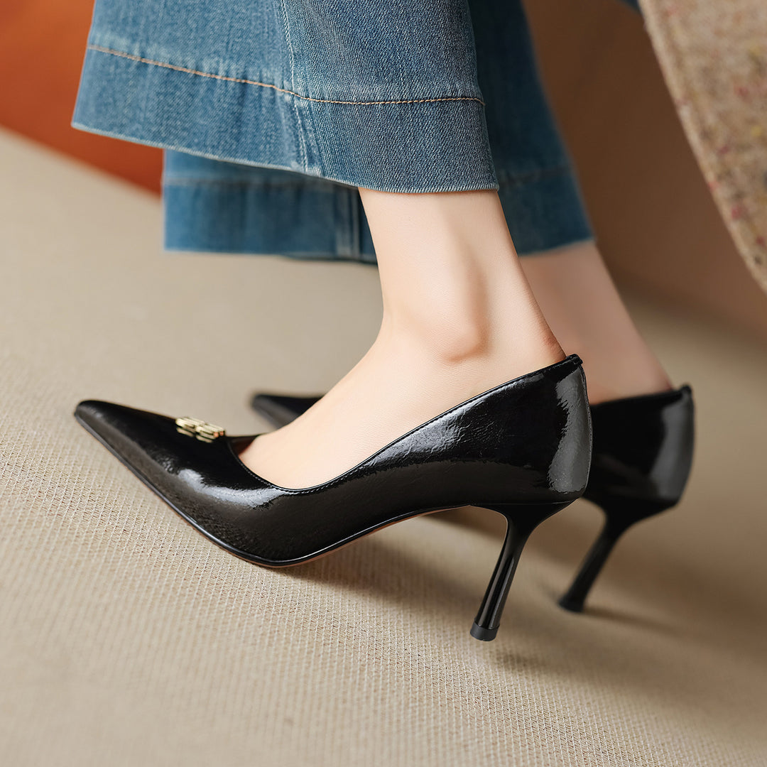Delra genuine leather heels