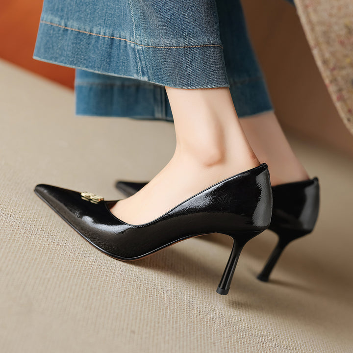 Delra genuine leather heels