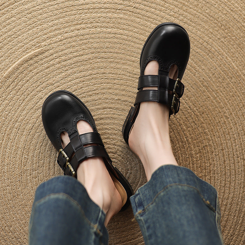 Escal Genuine Leather Mules