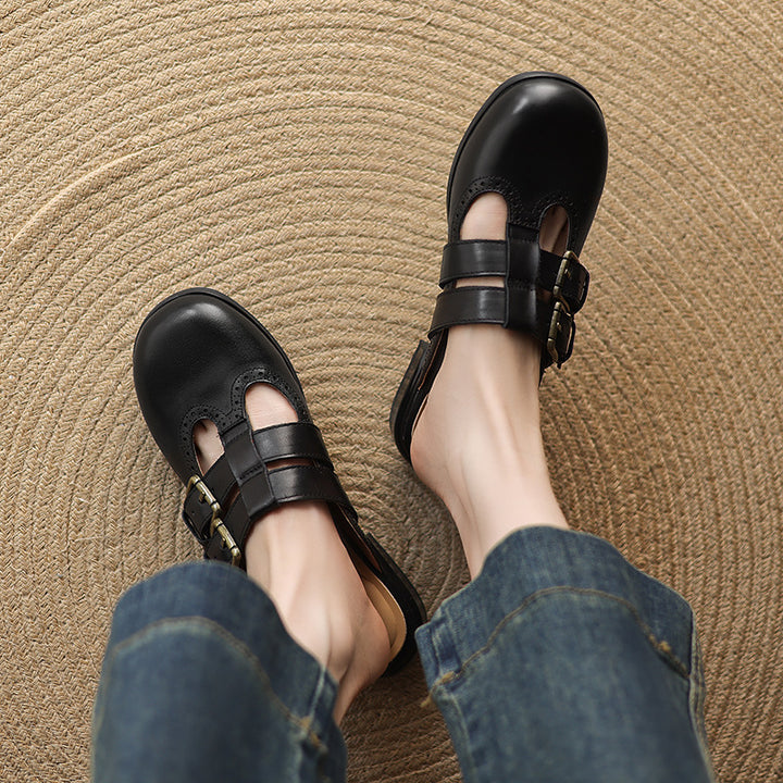 Escal Genuine Leather Mules