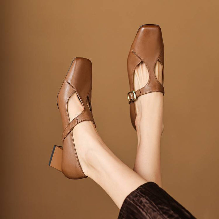 Zela Genuine Leather Heels