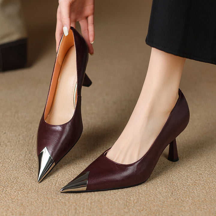 Zirea Genuine Leather Heels