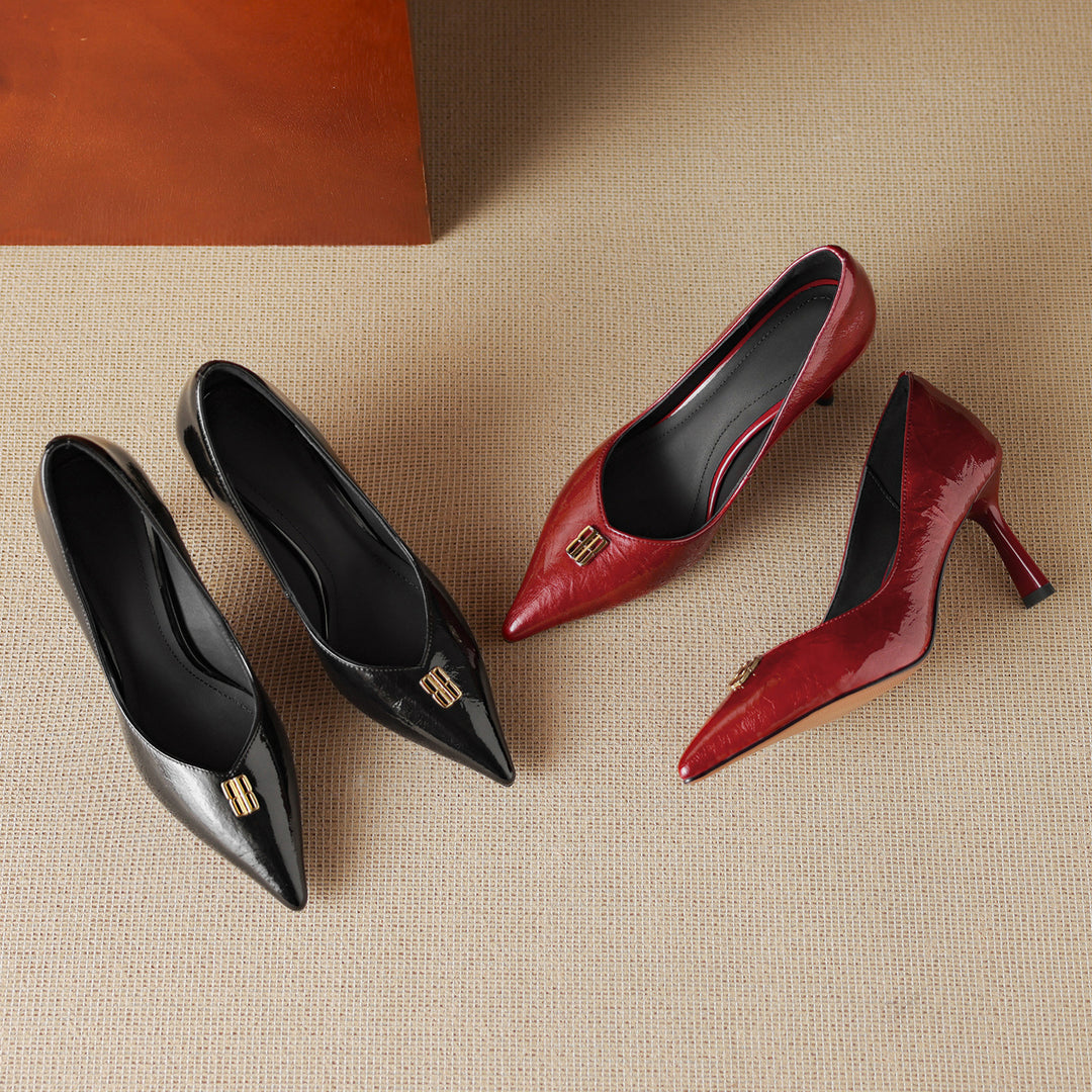 Delra genuine leather heels