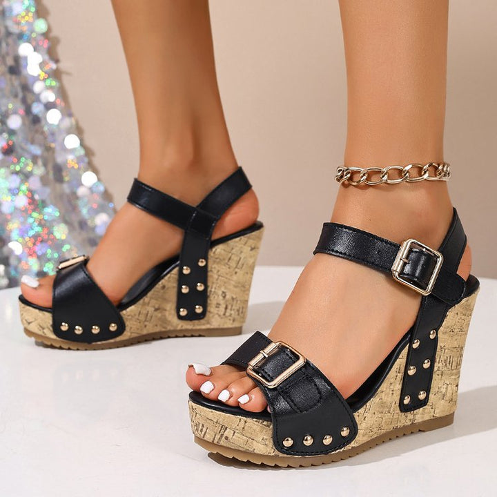 Dovia Leather Wedges