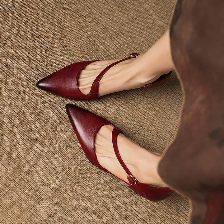 Dalis Genuine Leather Crossover Strap Heels