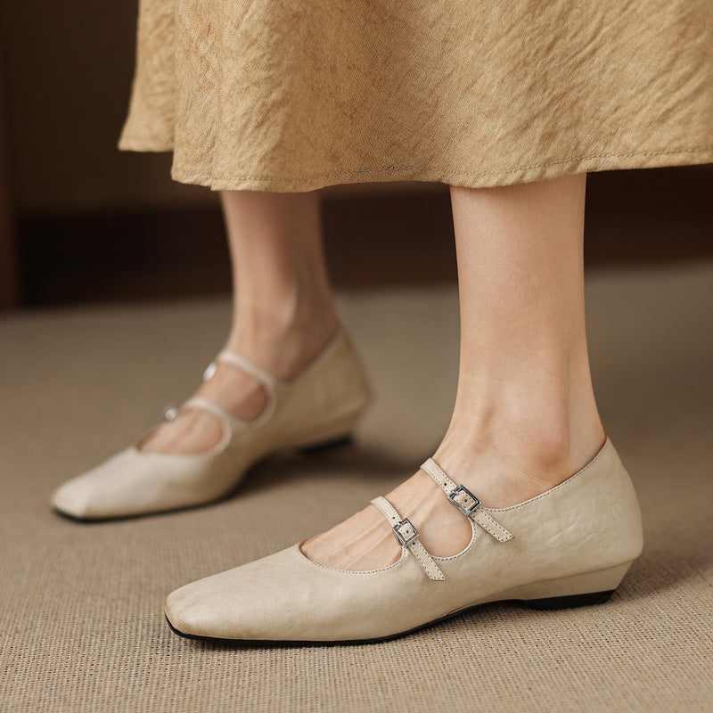 Zarya Genuine Leather Flats