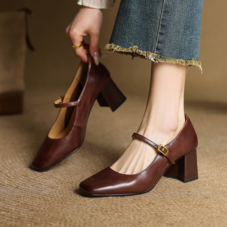 Sophia Genuine Leather Heels