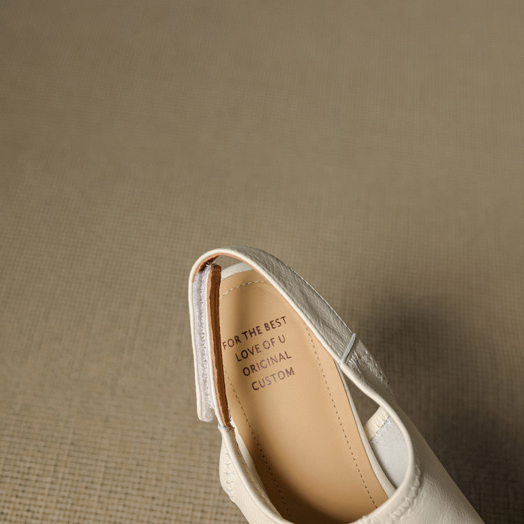 Velra Genuine Leather Slingback Heels