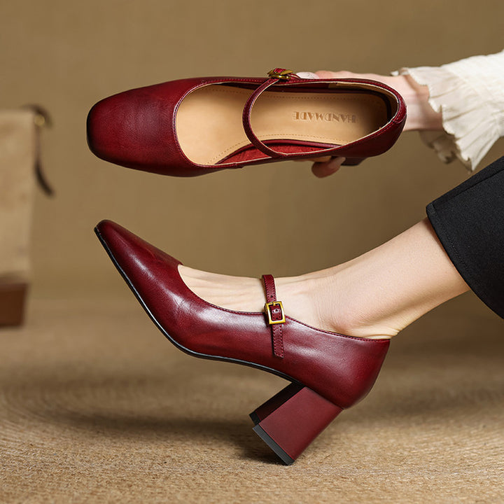 Sophia Genuine Leather Heels