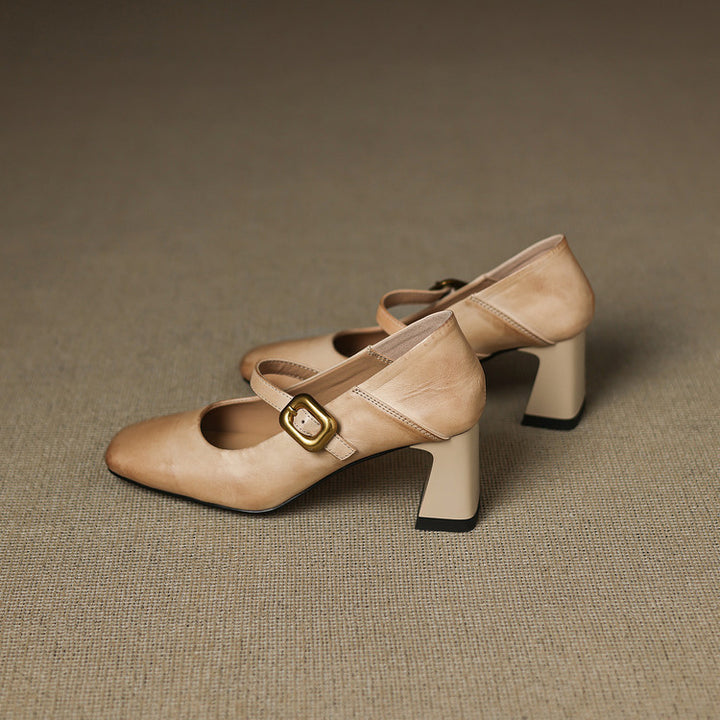 Zinia Genuine Leather Heels