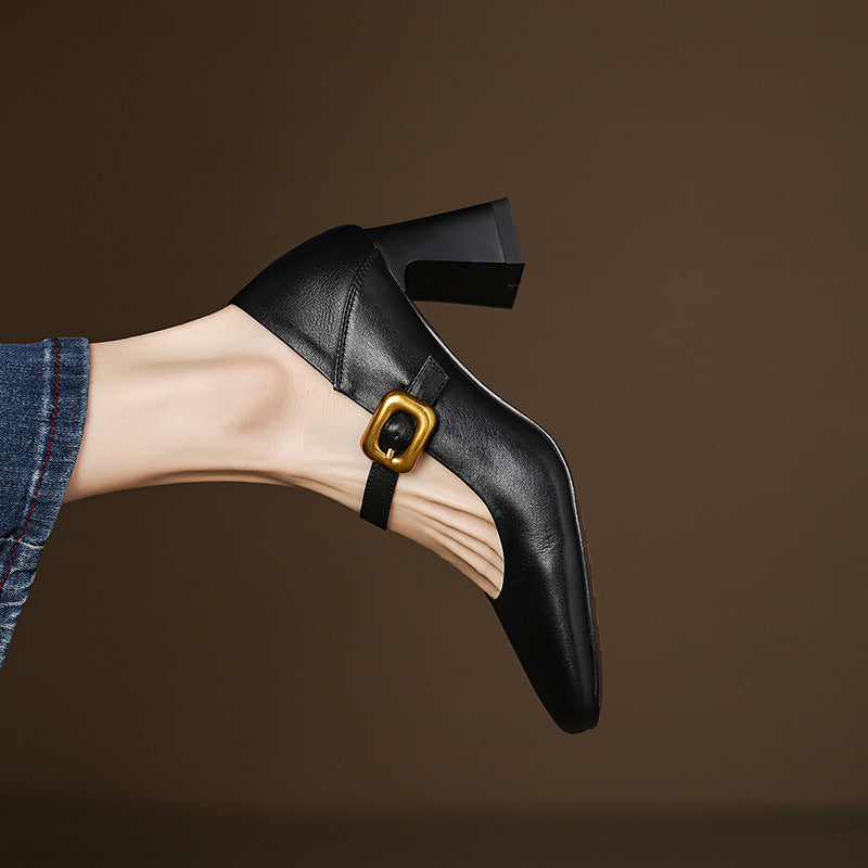 Zinia Genuine Leather Heels