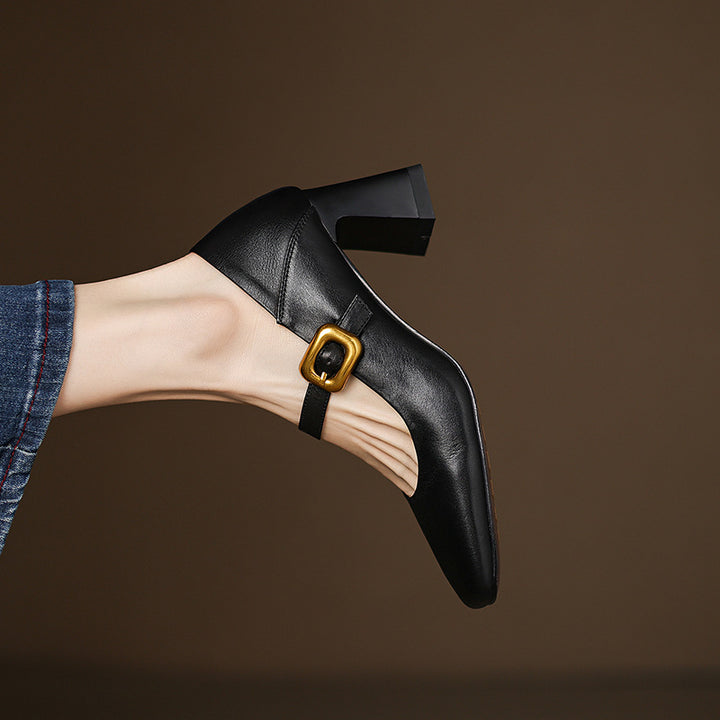 Zinia Genuine Leather Heels