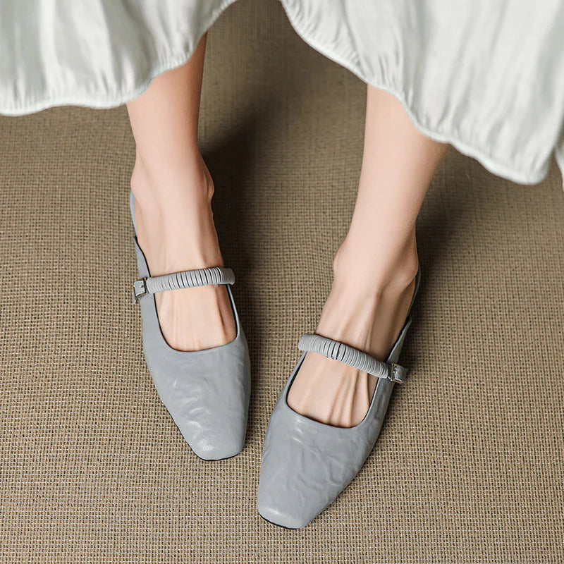 Devia Genuine Leather Mary Jane Mules