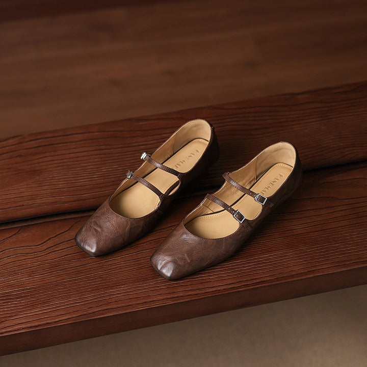 Zarya Genuine Leather Flats