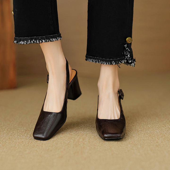 Nessa Genuine Leather Slingbacks
