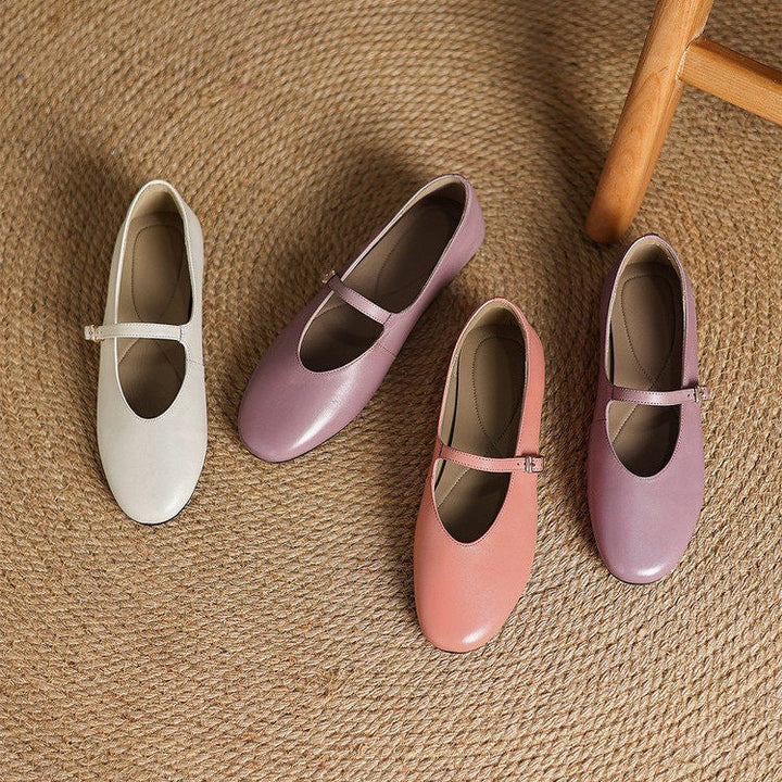 Ela Genuine Leather Mary Jane Pumps