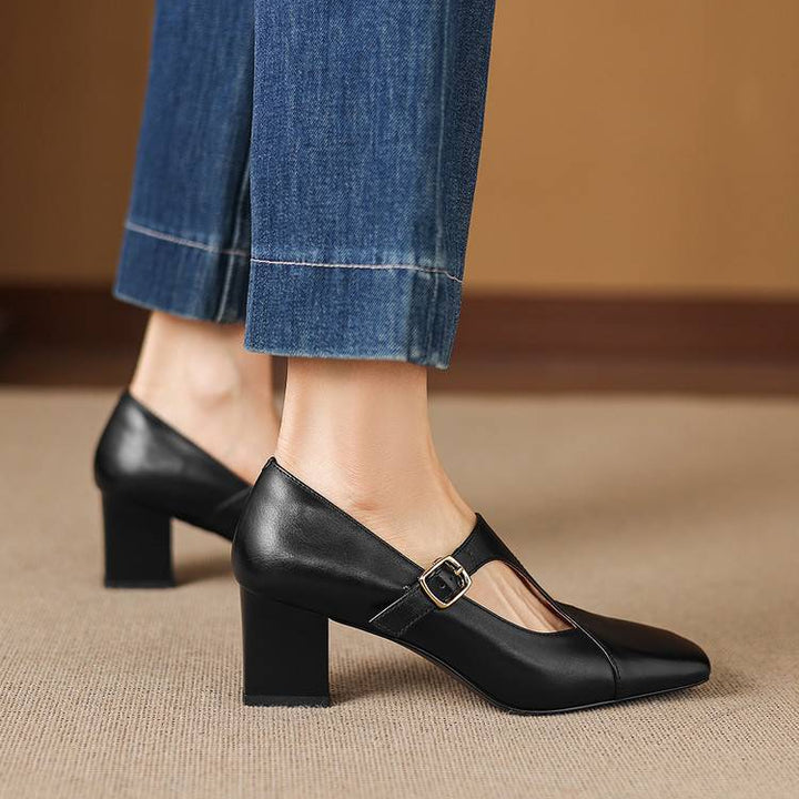 Zela Genuine Leather Heels