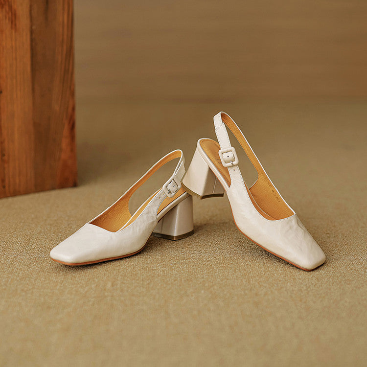 Nessa Genuine Leather Slingbacks