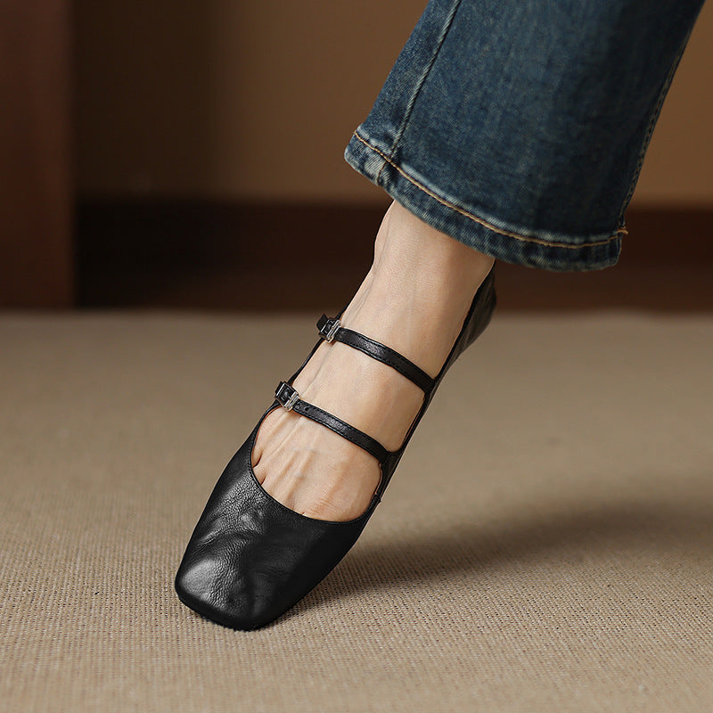 Zarya Genuine Leather Flats